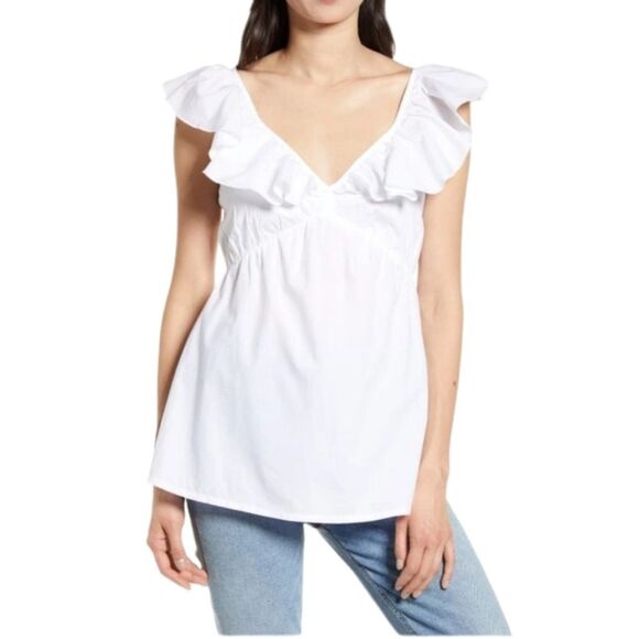 FRENCH‎ CONNECTION Azana Ruffle Empire Top SIZE 8 - Picture 1 of 13